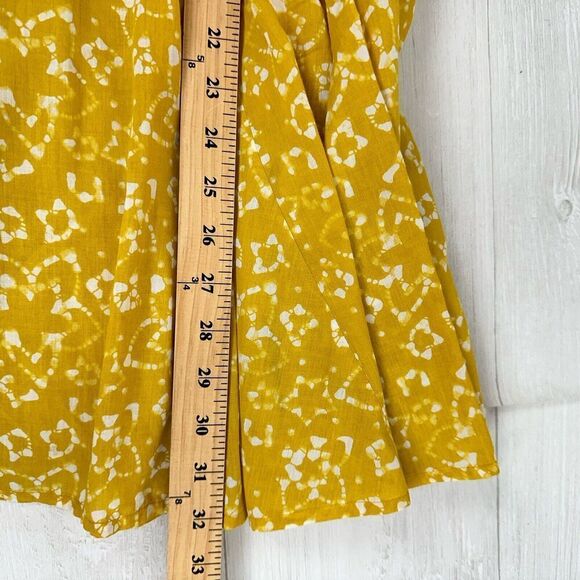 Evereve Cleobella Zia Mini Dress Small Printed Yellow Flutter Sleeve V Neck - Picture 13 of 16